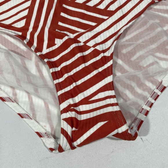 NEW Sea‎ Level [ 12 US ] Mix Striped High Waisted Bikini Bottom Sun Orange - Picture 8 of 12